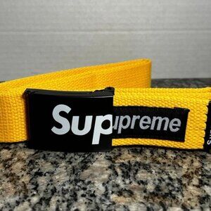 SUPREME YELLOW adjustable ratchet clasp belt